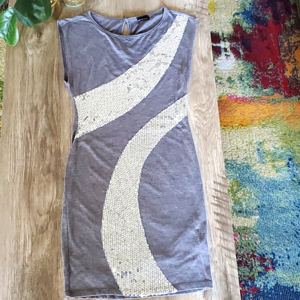 Grey sequin dress